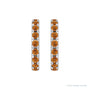 Sapphire Row Natural Gemstone Pavé Huggie Earrings - Citrine, 14K White Gold (view 2)
