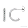 Sapphire Row Natural Gemstone Pavé Huggie Earrings - Diamond, 14K White Gold