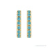 Sapphire Row Natural Gemstone Pavé Huggie Earrings - Zircon, 14K Yellow Gold (view 2)