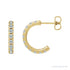 Sapphire Row Lab-Grown Gemstone Pavé Huggie Earrings - Diamond, 14K Yellow Gold