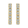 Sapphire Row Lab-Grown Gemstone Pavé Huggie Earrings - Diamond, 14K Yellow Gold (view 2)