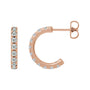 Sapphire Row Lab-Grown Gemstone Pavé Huggie Earrings - Diamond, 14K Rose Gold