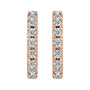 Sapphire Row Lab-Grown Gemstone Pavé Huggie Earrings - Diamond, 14K Rose Gold (view 2)