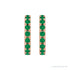 Sapphire Row Lab-Grown Gemstone Pavé Huggie Earrings - Emerald, 14K Rose Gold (view 2)