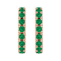 Sapphire Row Lab-Grown Gemstone Pavé Huggie Earrings - Emerald, 14K Rose Gold (view 2)