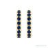 Sapphire Row Lab-Grown Gemstone Pavé Huggie Earrings - Blue Sapphire, 14K Yellow Gold (view 2)