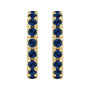 Sapphire Row Lab-Grown Gemstone Pavé Huggie Earrings - Blue Sapphire, 14K Yellow Gold (view 2)