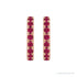 Sapphire Row Lab-Grown Gemstone Pavé Huggie Earrings - Ruby, 14K Rose Gold (view 2)