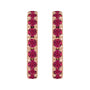 Sapphire Row Lab-Grown Gemstone Pavé Huggie Earrings - Ruby, 14K Rose Gold (view 2)