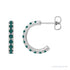 Sapphire Row Lab-Grown Gemstone Pavé Huggie Earrings - Alexandrite, 14K White Gold
