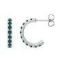 Sapphire Row Lab-Grown Gemstone Pavé Huggie Earrings - Alexandrite, 14K White Gold
