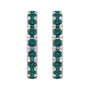 Sapphire Row Lab-Grown Gemstone Pavé Huggie Earrings - Alexandrite, 14K White Gold (view 2)