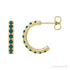 Sapphire Row Lab-Grown Gemstone Pavé Huggie Earrings - Alexandrite, 14K Yellow Gold