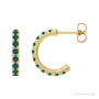 Sapphire Row Lab-Grown Gemstone Pavé Huggie Earrings - Alexandrite, 14K Yellow Gold