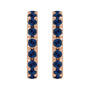 Sapphire Row Lab-Grown Gemstone Pavé Huggie Earrings - Blue Sapphire, 14K Rose Gold (view 2)