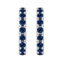 Sapphire Row Lab-Grown Gemstone Pavé Huggie Earrings - Blue Sapphire, 14K White Gold (view 2)