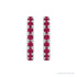 Sapphire Row Lab-Grown Gemstone Pavé Huggie Earrings - Ruby, Platinum (view 2)