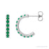 Sapphire Row Lab-Grown Gemstone Pavé Huggie Earrings - Emerald, Platinum