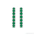 Sapphire Row Lab-Grown Gemstone Pavé Huggie Earrings - Emerald, Platinum (view 2)