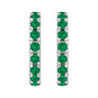 Sapphire Row Lab-Grown Gemstone Pavé Huggie Earrings - Emerald, Platinum (view 2)