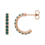 Sapphire Row Lab-Grown Gemstone Pavé Huggie Earrings - Alexandrite, 14K Rose Gold