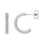 Sapphire Row Lab-Grown Gemstone Pavé Huggie Earrings - Diamond, 14K White Gold