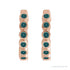 Sapphire Row Natural Gemstone Bezel Huggie Earrings - Alexandrite, 14K Rose Gold, 15 mm (view 2)