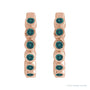 Sapphire Row Natural Gemstone Bezel Huggie Earrings - Alexandrite, 14K Rose Gold, 15 mm (view 2)