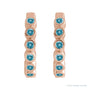 Sapphire Row Natural Gemstone Bezel Huggie Earrings - Blue Zircon, 14K Rose Gold, 15 mm (view 2)