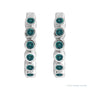 Sapphire Row Natural Gemstone Bezel Huggie Earrings - Alexandrite, 14K White Gold, 15 mm (view 2)