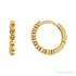 Sapphire Row Natural Gemstone Bezel Huggie Earrings - Citrine, 14K Yellow Gold, 15 mm