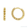 Sapphire Row Natural Gemstone Bezel Huggie Earrings - Citrine, 14K Yellow Gold, 15 mm
