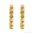 Sapphire Row Natural Gemstone Bezel Huggie Earrings - Citrine, 14K Yellow Gold, 15 mm (view 2)