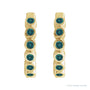 Sapphire Row Natural Gemstone Bezel Huggie Earrings - Citrine, 14K Yellow Gold, 18 mm (view 2)