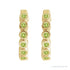 Sapphire Row Natural Gemstone Bezel Huggie Earrings - Peridot, 14K Yellow Gold, 15 mm (view 2)