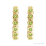 Sapphire Row Natural Gemstone Bezel Huggie Earrings - Peridot, 14K Yellow Gold, 15 mm (view 2)