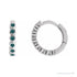 Sapphire Row Natural Gemstone Bezel Huggie Earrings - Alexandrite, Platinum, 15 mm