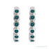 Sapphire Row Natural Gemstone Bezel Huggie Earrings - Alexandrite, Platinum, 15 mm (view 2)