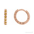 Sapphire Row Natural Gemstone Bezel Huggie Earrings - Citrine, 14K Rose Gold, 15 mm