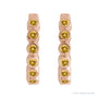 Sapphire Row Natural Gemstone Bezel Huggie Earrings - Citrine, 14K Rose Gold, 15 mm (view 2)