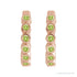 Sapphire Row Natural Gemstone Bezel Huggie Earrings - Peridot, 14K Rose Gold, 15 mm (view 2)