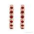 Sapphire Row Natural Gemstone Bezel Huggie Earrings - Mozambique Garnet, 14K Rose Gold, 15 mm (view 2)