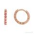 Sapphire Row Natural Gemstone Bezel Huggie Earrings - Pink Tourmaline, 14K Rose Gold, 15 mm