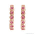 Sapphire Row Natural Gemstone Bezel Huggie Earrings - Pink Tourmaline, 14K Rose Gold, 15 mm (view 2)