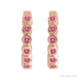Sapphire Row Natural Gemstone Bezel Huggie Earrings - Pink Tourmaline, 14K Rose Gold, 15 mm (view 2)