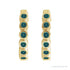 Sapphire Row Natural Gemstone Bezel Huggie Earrings - Alexandrite, 14K Yellow Gold, 18 mm (view 2)