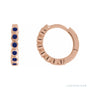 Sapphire Row Natural Gemstone Bezel Huggie Earrings - Blue Sapphire, 14K Rose Gold, 15 mm