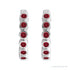 Sapphire Row Natural Gemstone Bezel Huggie Earrings - Mozambique Garnet, 14K White Gold, 15 mm (view 2)