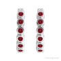 Sapphire Row Natural Gemstone Bezel Huggie Earrings - Mozambique Garnet, 14K White Gold, 15 mm (view 2)