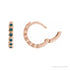 Sapphire Row Lab-Grown Gemstone Bezel Huggie Earrings - Alexandrite, 14K Rose Gold, 15 mm (view 3)